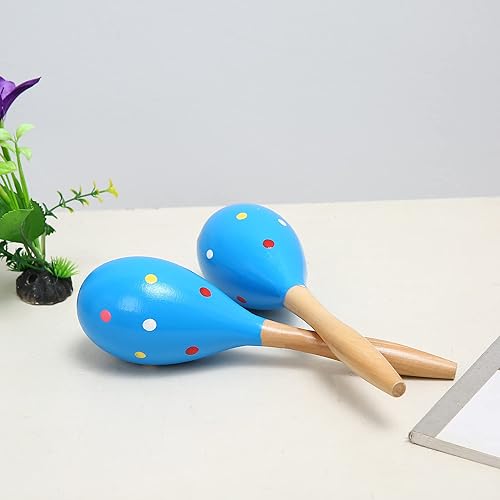 Miniatura 7 de Maracas - Juego de 2 batidos de madera profesional para rumba, instrumentos musicales latinos, sonajeros de percusión de mano con ritmo de salsa