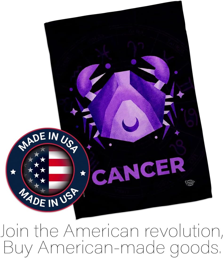 Cancer Garden Flag Interests Zodiac Sign Celestial Stars Sun Horoscope Constellation Space House Decoration Banner Small Yard Gift Double-Sided, Made in USA