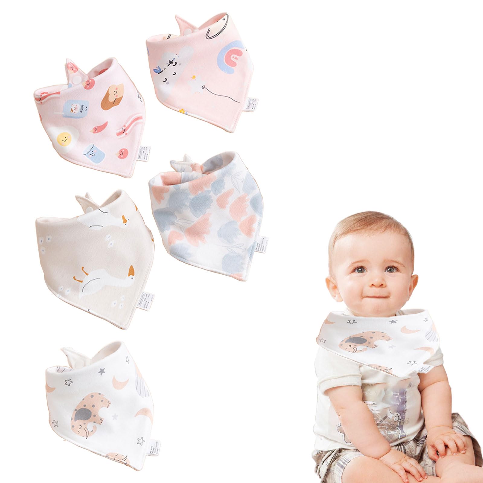 bavaglini neonato bandana con bottone bavette dentizione neonati