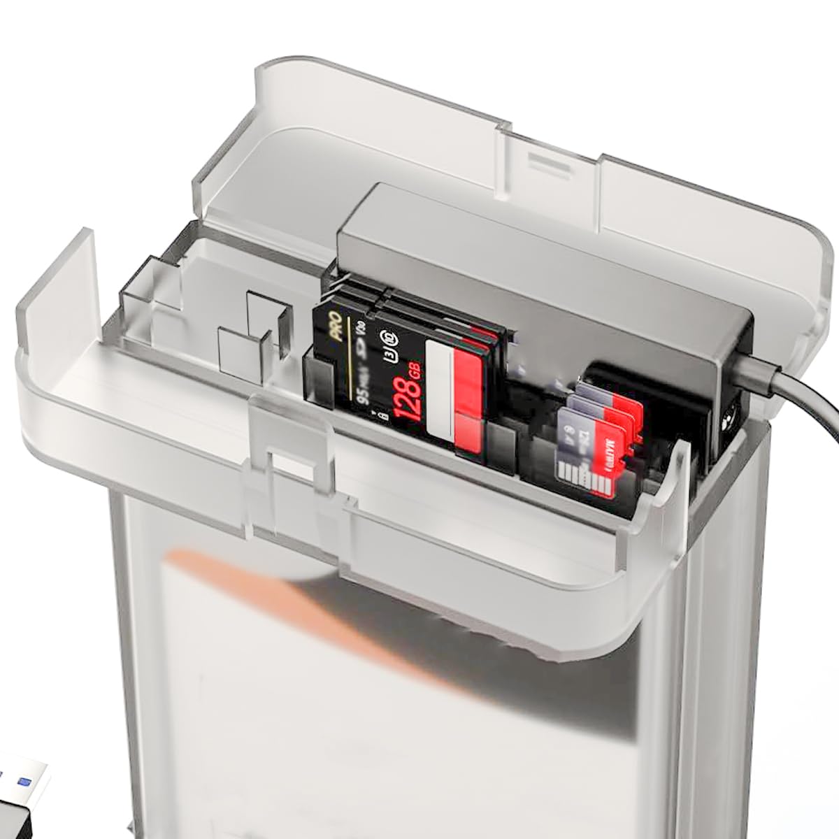 Boîtier de disque dur externe pour SSD SATA 2,5" et 3,5" avec stockage sur carte SD, vitesse de 5 Gbit/s