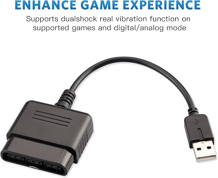 Xahpower PS2 Controller to USB Adapter Converter Cable for Sony PS1/PS2 Controller Gamepad to PS3/PC Controller