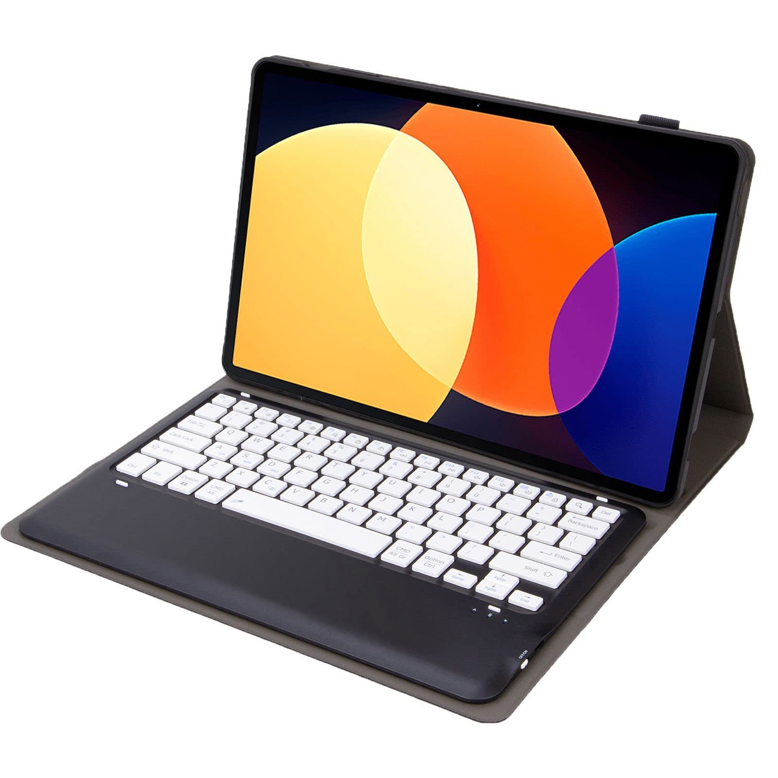 Etui z klawiaturą do Xiaomi Pad 6S Pro 12,4 cala, zdejmowana klawiatura Bluetooth z miękką tylną obudową TPU, czarny