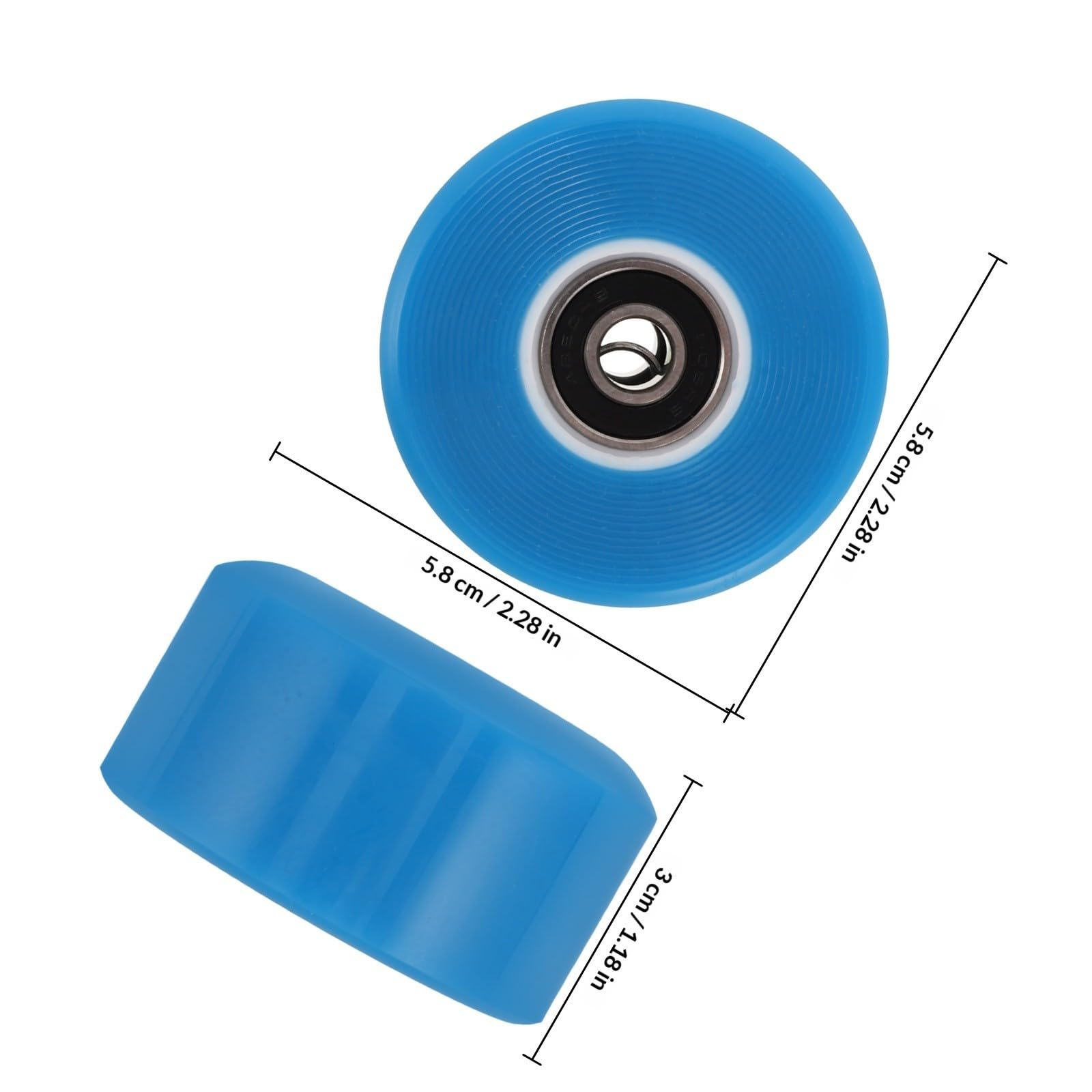 PU Ruote di Ricambio Blu per Pattini a Rotelle Quad