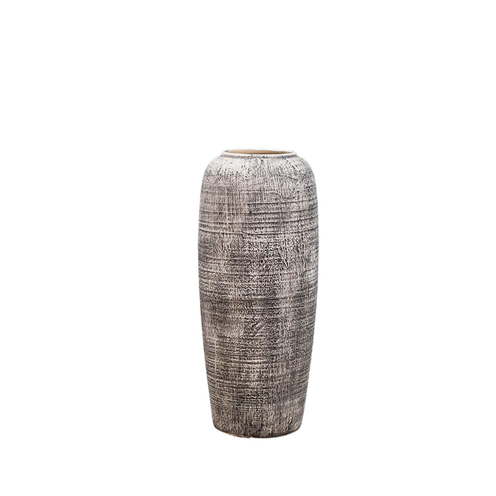 asdchZen Vintage Ceramic Vase, Ceramic Jar Stoneware Jar Living Room Decorative Vase Entrance Corridor Hotel Lobby Floor-Standing Decorative Vase,26 * 68CM