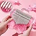 Sakura Finger Thumb Piano Portable 17/21 Keys Pink Mini Kalimba Finger Musical Instrument Gifts for Beginners (Transparent 21 Keys)