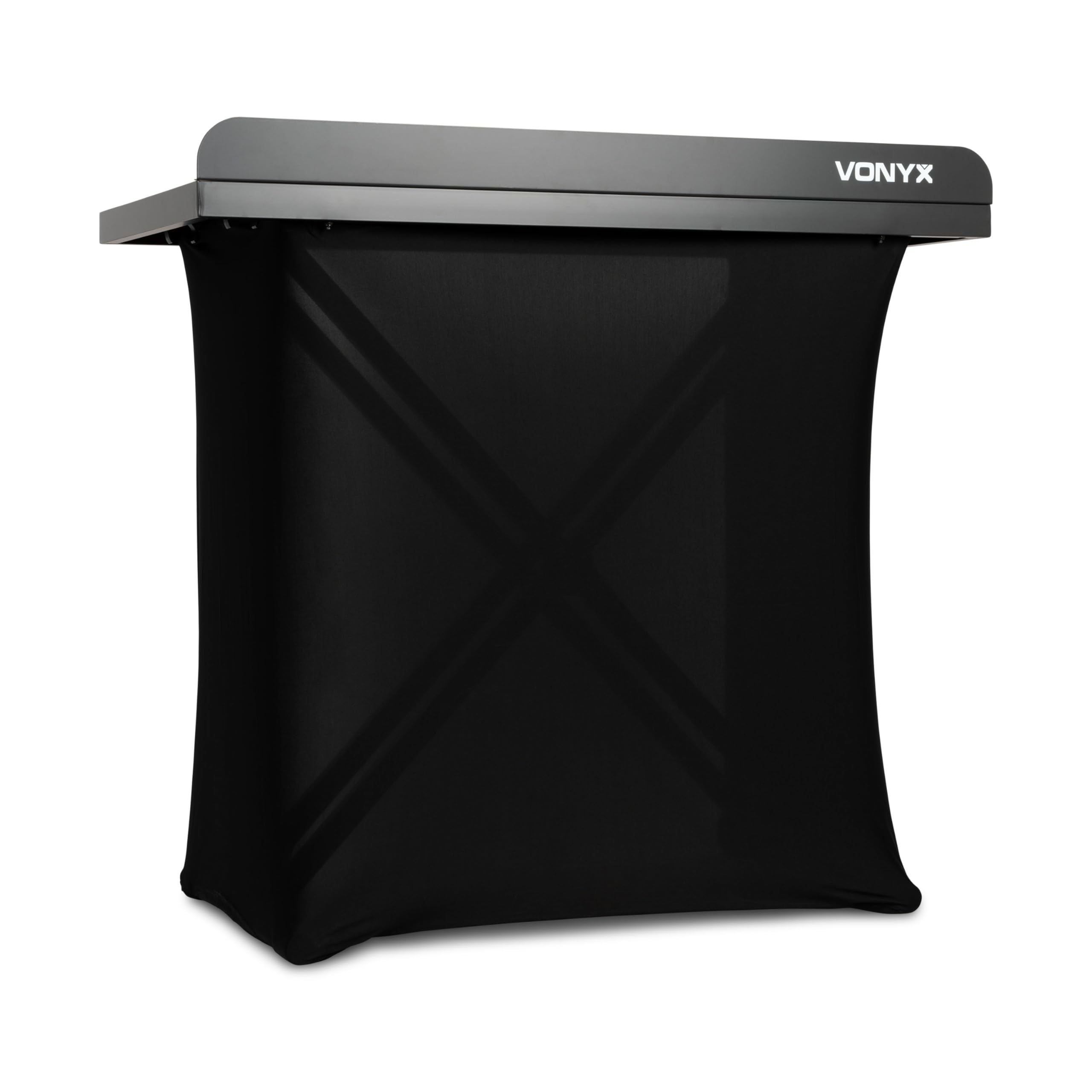 Vonyx DBE100 Table DJ Pliable 1m - Stand DJ Portable avec Housses Lycra et Housse de Transport - Support Mixage Mobile Stable pour Prestations et Événements