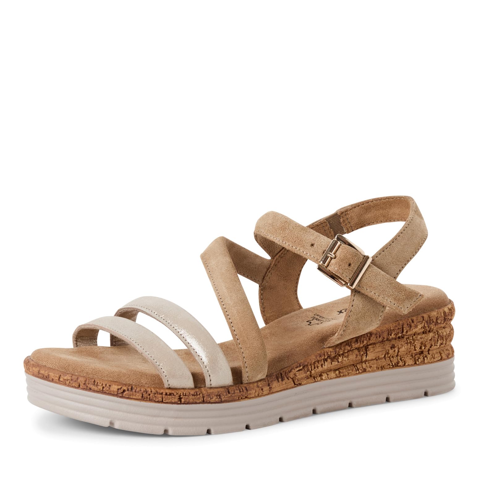 s.Oliver Women Damen 5-28702-44 Wedge Sandal, Beige Comb, 7 UK