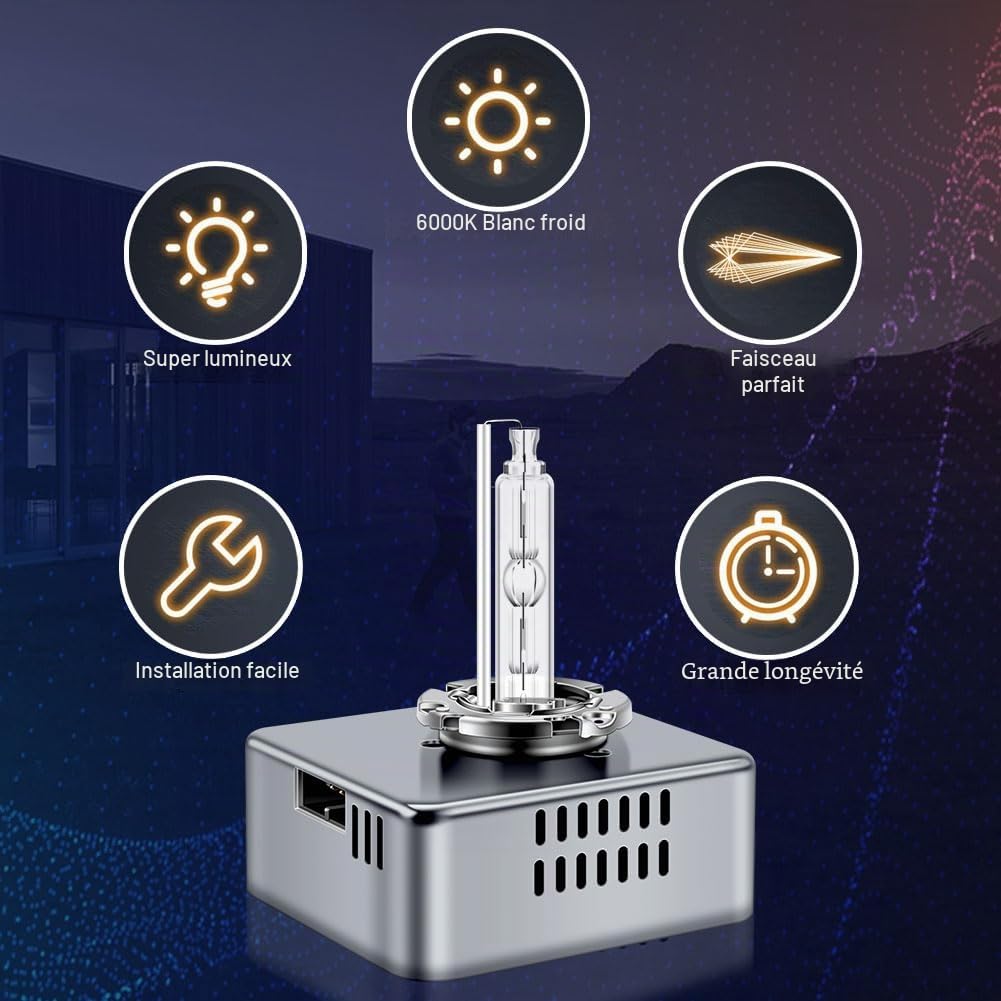 Erato D5S 6000K 25W Ampoules de phares au xénon HID Blanc Diamant Lampe | décharge Feux Croisement et Route 12V Lampe Remplacement xénon Ampoule Remplacement étanche pour Voiture, Lot de 2