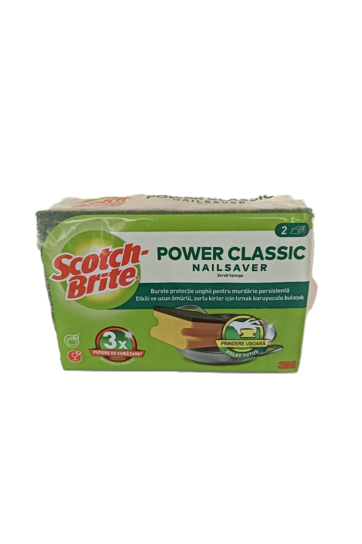 Scotch Brite Scotch Brite Power Classic 2'Li Sünger X 2 Paket/Tırnak Koruyuculu