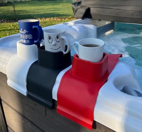 Miniatura 4 de Portavasos para bañera de hidromasaje, sofá o sofá brazo, baño. Este maravilloso soporte de silicona antideslizante puede contener tazas de café,