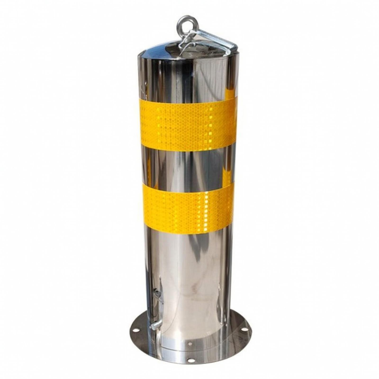Milageto Borne de Sécurité Routière Poteau Balise Bollard Potelet en Acier Inoxydable Robuste Signalisation Réfléchissante Jaune pour Faible Luminosité, 159-550-1.5mm, Movable