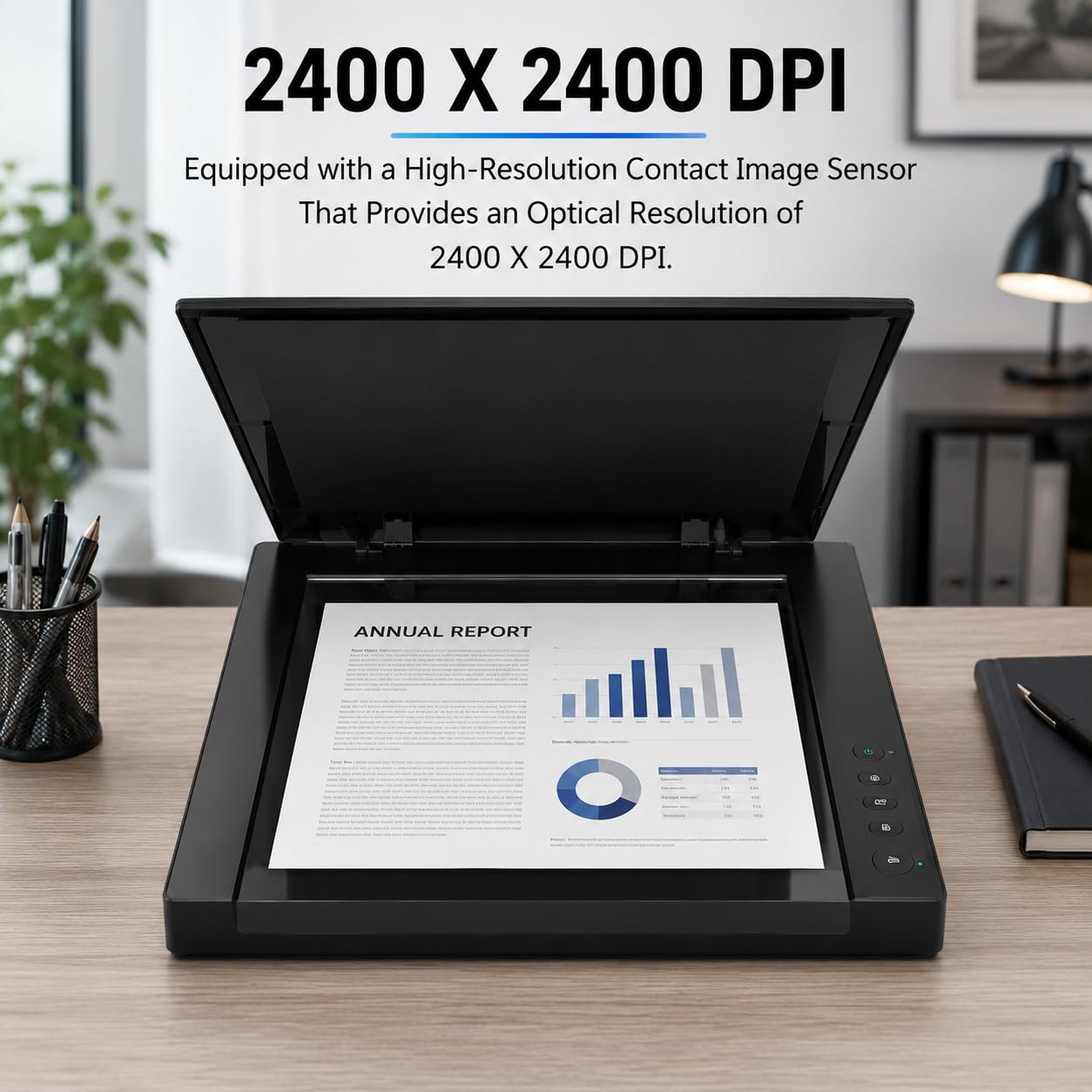 Scanner piano A3, 2400 x 2400 dpi, velocità di scansione 4 secondi