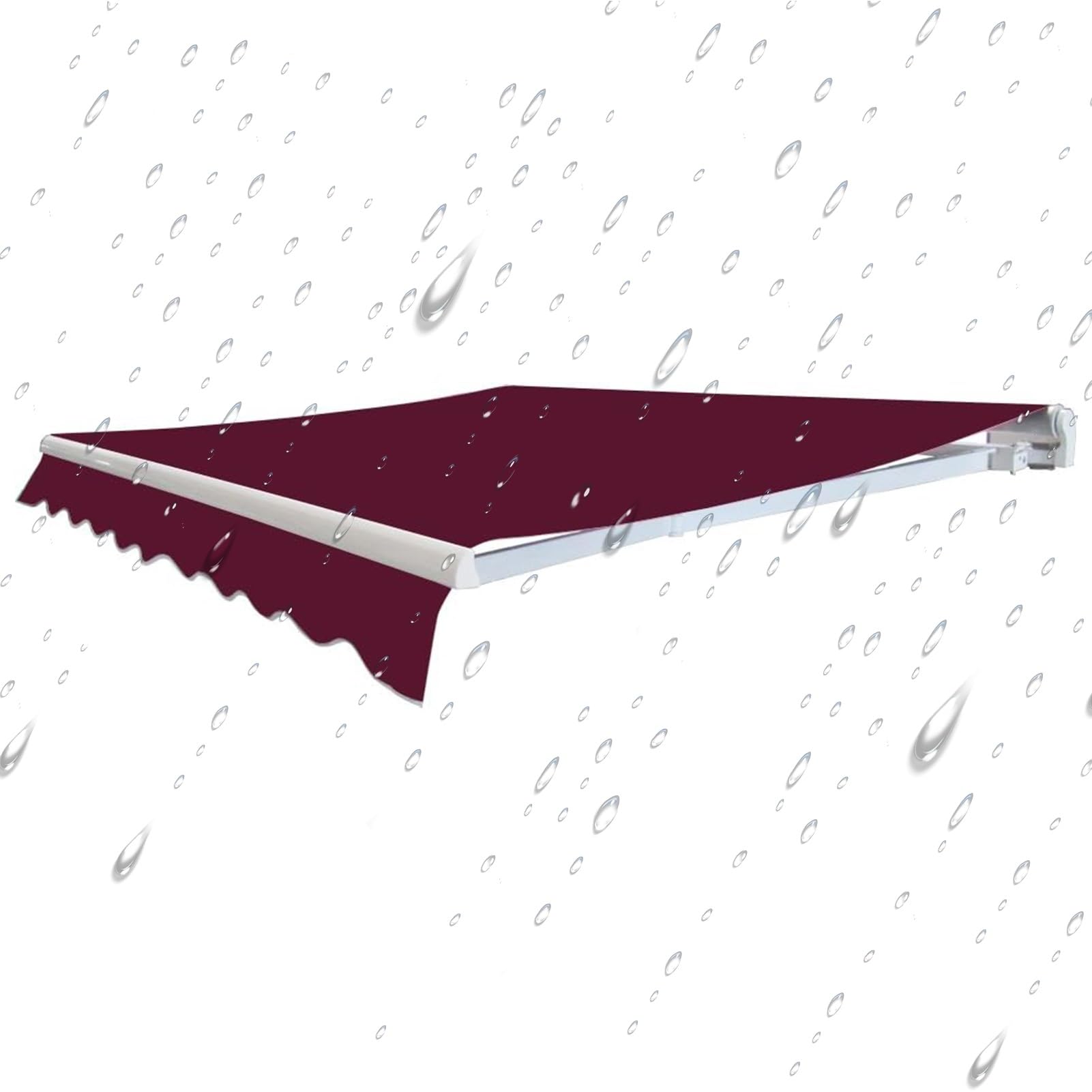 Tela di ricambio per tenda retrattile, impermeabile in poliestere Sune, 250 g, copertura arrotolabile per decorazione da giardino esterna, 39 (rosso scuro, 5 x 2,7 m)