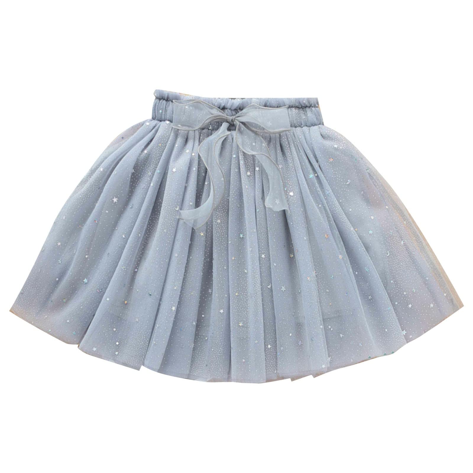 RNTOP Baby Girls Layered Tutu Skirt Toddler Girls Paillette Tulle Tutus Soft Fluffy Princess Skirts Dance (Grey, 4-5 Years)