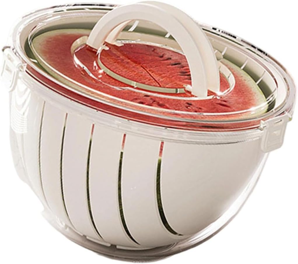 スペース節約スイカチョッピングバスケットピクニック用のマルチ機能ストレーナーポータブルデザインデイリークッキングウォーターメロンカッ