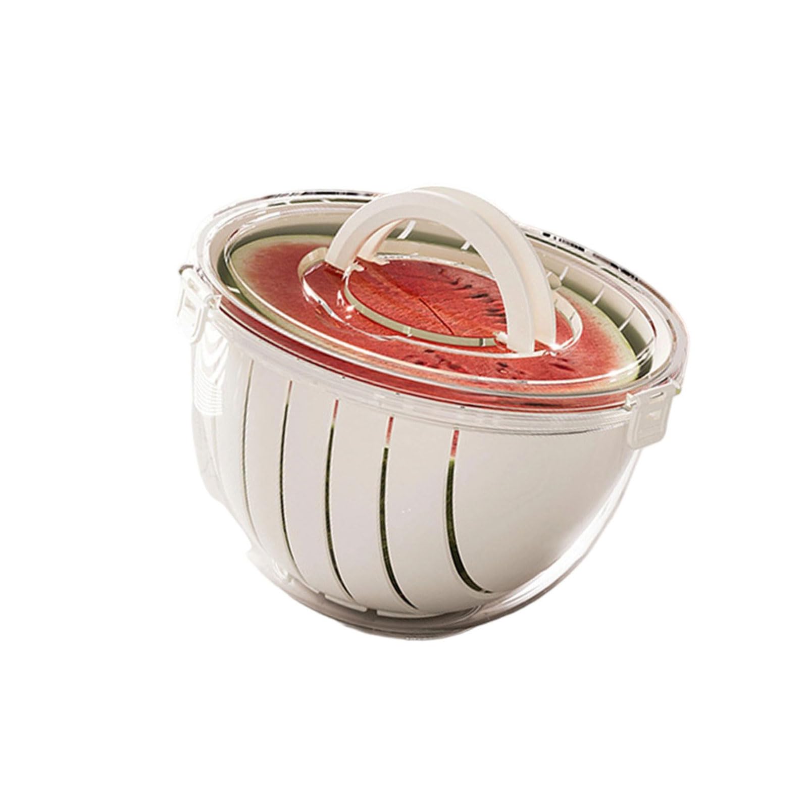 Xinsheinelry Space Saving Watermelon Chopping Basket Multi Functional Strainer Portable Design for Picnics Daily Cooking Fruit Slicer