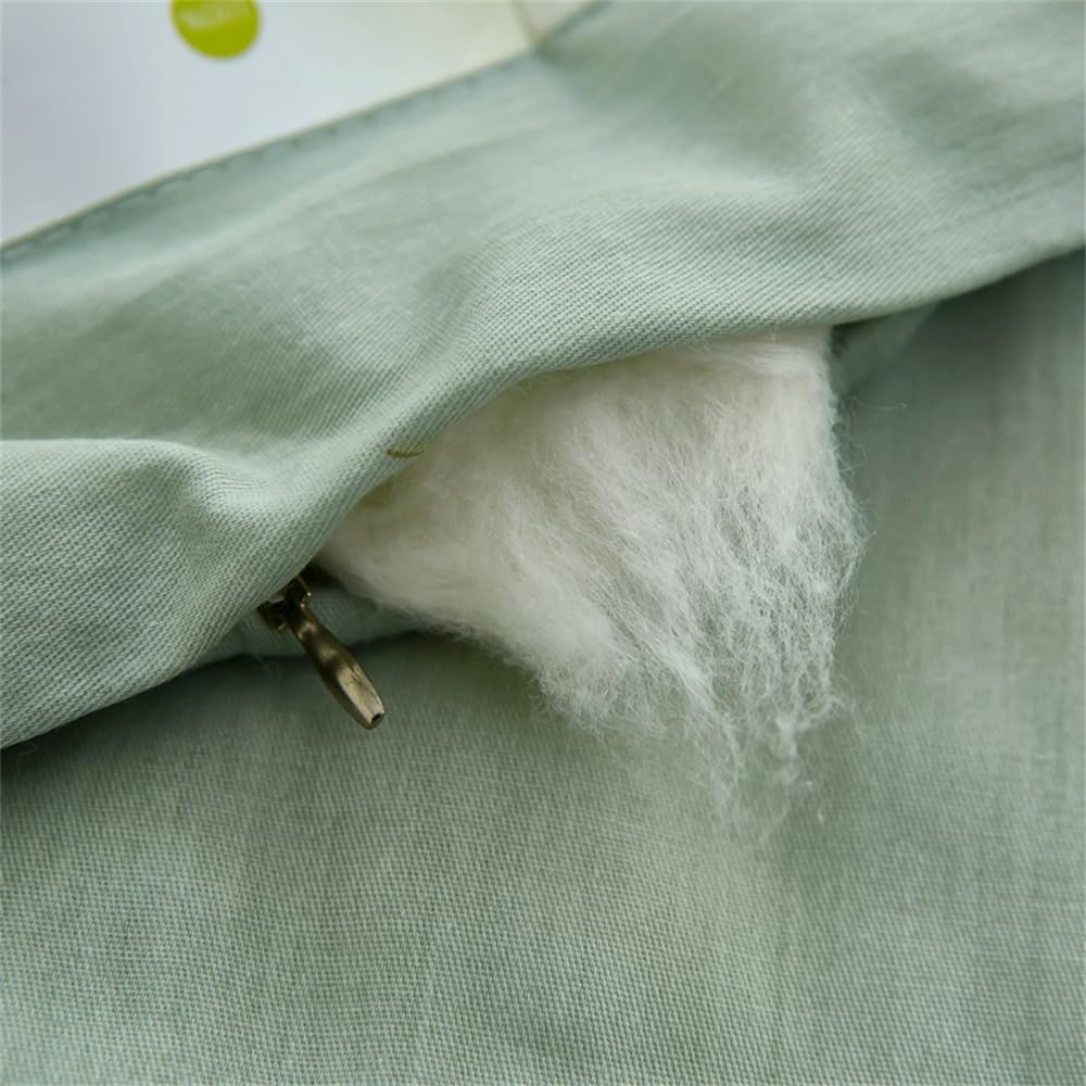 FANSU Copriletto Trapuntato Matrimoniale Singolo Elegante Coperta Trapunta Autunno Stampa Floreale Nordica 100% Cotone Antipolveri Copri Letto per Camera da Letto (Piante verdi,200x230cm)