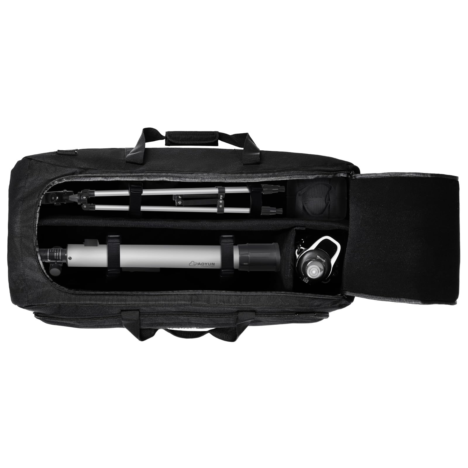 VEVOR Estuche para Telescopio de 770 x 320 x 270 mm, Bolsa para Guardar Telescopios con Hebillas Fijas, Bolsillos Múltiples y Divisor Desmontable, Bolsillo para Contrapeso para Tubo Óptico y Trípode