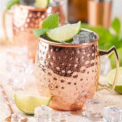 Miniatura 5 de Moscow M Cup Vaso de cerveza, cóctel chapado en cobre, taza de metal, 18 onzas, taza de acero inoxidable chapado en cobre, adecuado para fiestas de