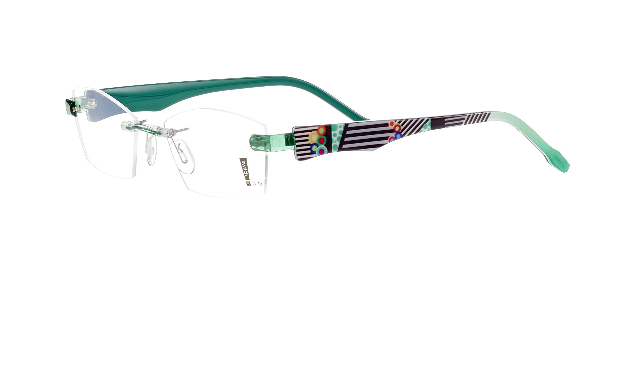 Switch it! Set con motivo – Ago di ricambio in acetato in diversi colori (2257: argento/nero-bianco-petrolio, interno verde)