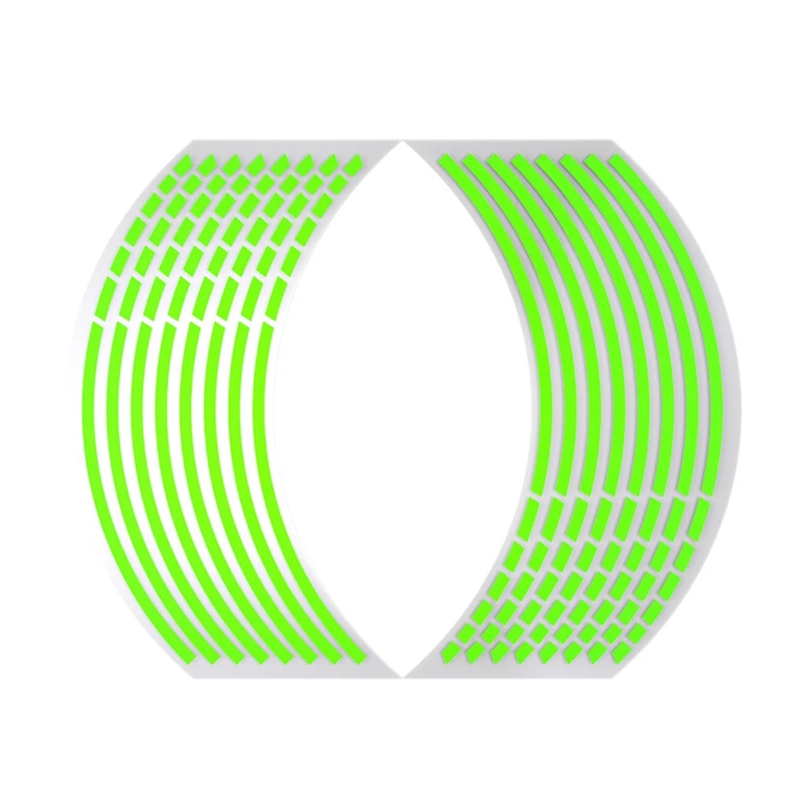 Hub Decals Rim 16Pcs 18in Motorcycle Wheel Rim Reflective Sticker Safety Bicycle Decals Motorbike Decorative Stripe Tape(Green)