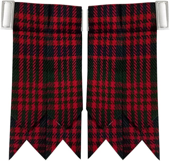 Image of Tartan Kilt Hose Sock Flashes with Heavy Buckle Adjusters