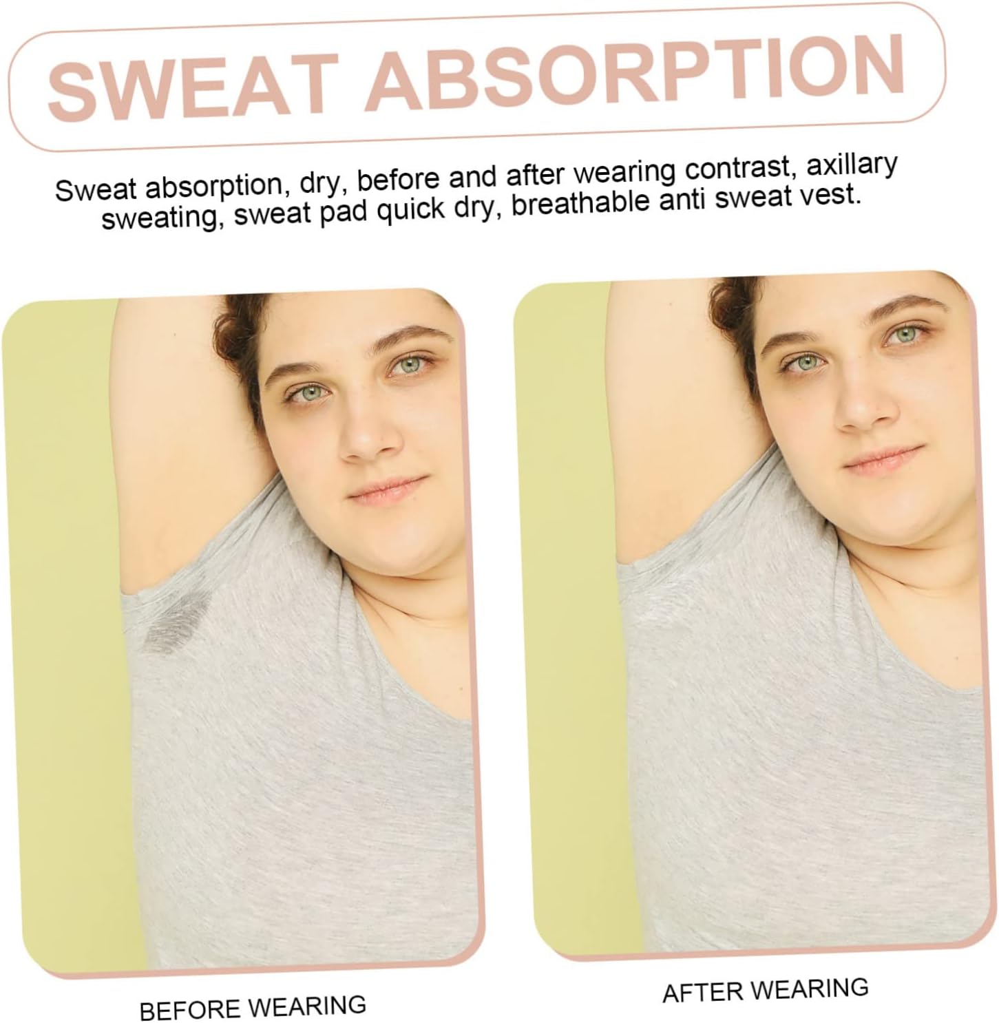MERRYHAPY 3pcs Underarm Sweat Pad Vest Breathable Armpit Shield Sweat Absorbent for Women Comfortable and Elastic for Activities Washable and Reusable