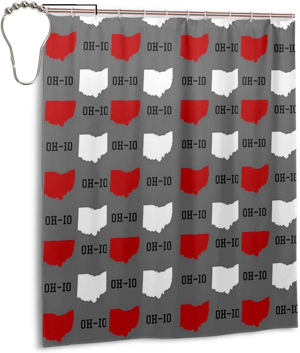 Oh-Io State Gray Man and Wowen Modern Home Fashion Waterproof Shower Curtain for Bathroom Decor Fabric Shower Curtain Liner with 12 Hooks Machine Washable 60 X 72 Inch