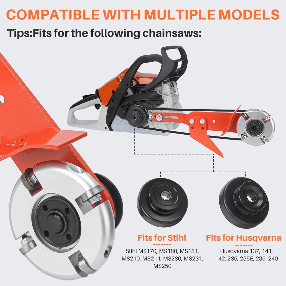Chainsaw Mill Attachment，with ball bearing Belt-Driven Engraving System Compatible with Major Chainsaw Brands for Timber Processing