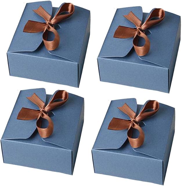 KanDery 30PCS Paper Candy Boxes, Sweet Wedding Favour Boxes, Cookies Gift Boxes, Paper Bakery Boxes, Cardboard Gift Packaging Boxes for Party Wedding Christmas Birthday Holiday, Blue
