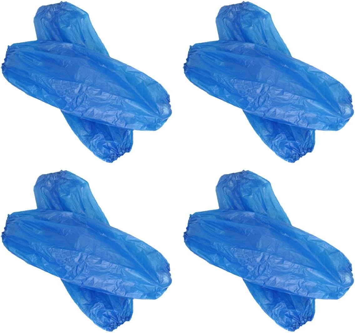 Toddmomy 300pcs Waterproof Disposable Plastic Arm Sleeves Protective Sleeve Covers for Kitchen Cleaning Painting Oilproof 40x22cm Blue