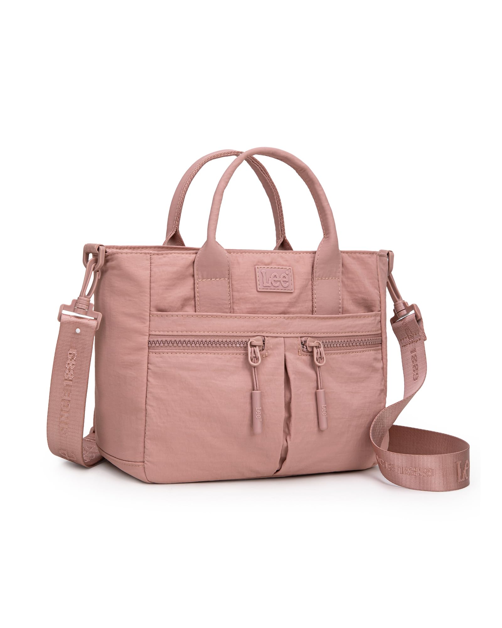 Lee Mini Nylon Tote Bag for Women, Multi Pocket Crossbody Purse with Zipper