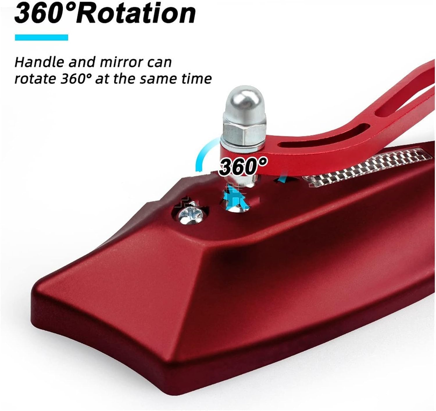 Rearview Mirror Bicycle Rearview Mirrors 10mm Adaptor 7/8" Handlebar 360 Degree Rotatable Side Mirrors Mountain Bike Electric Bicycle Moped Scooter Mirrors Bar End Mirror (Color : Purple)