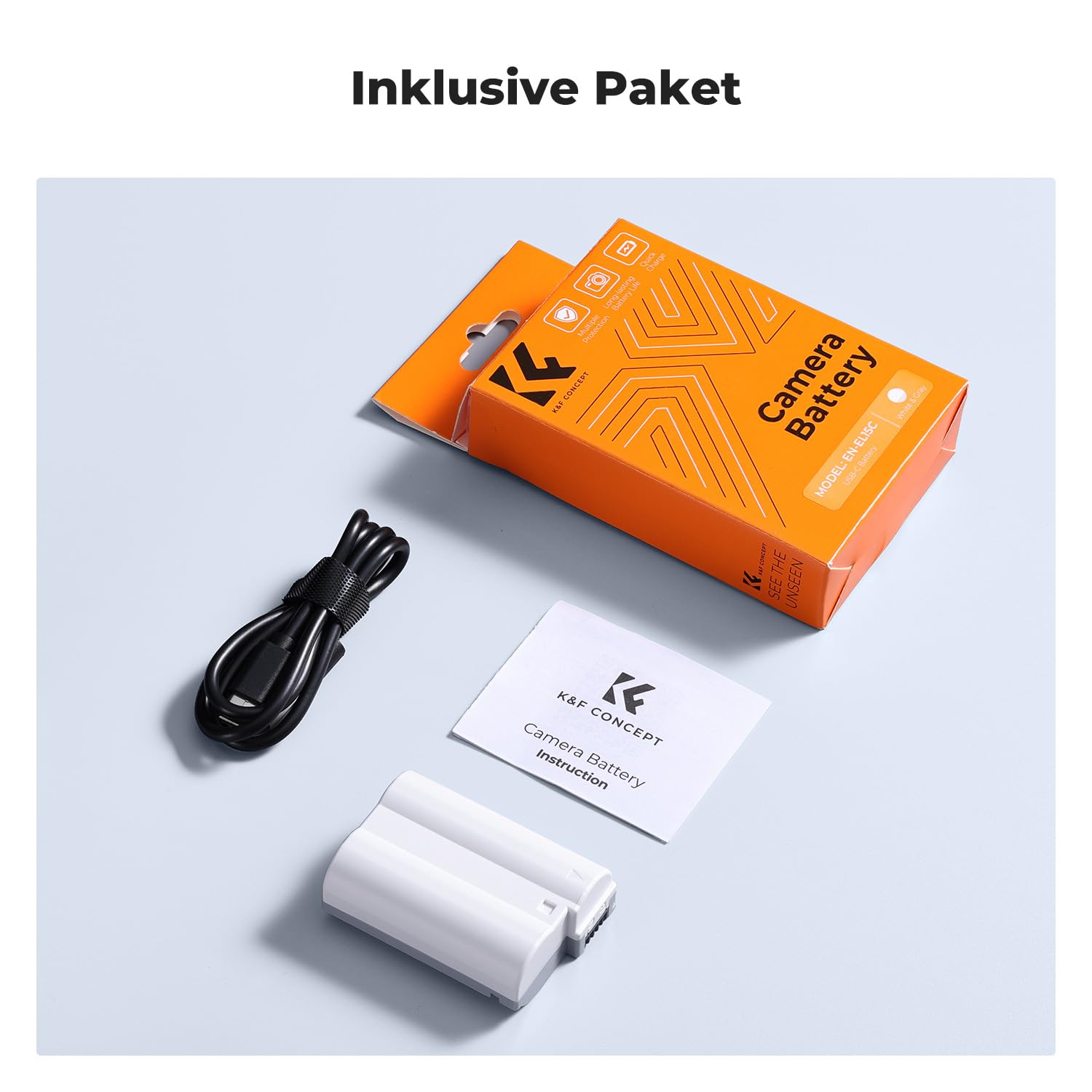 K&F CONCEPT EN-EL15C 2600mAh Kamera-Akku mit großer Kapazität und Typ C Direktladeschnittstelle für Nikon Z7 II, Z6 II, Z5, D850, D810, D810A, D780, D750, D610, D500, D7500
