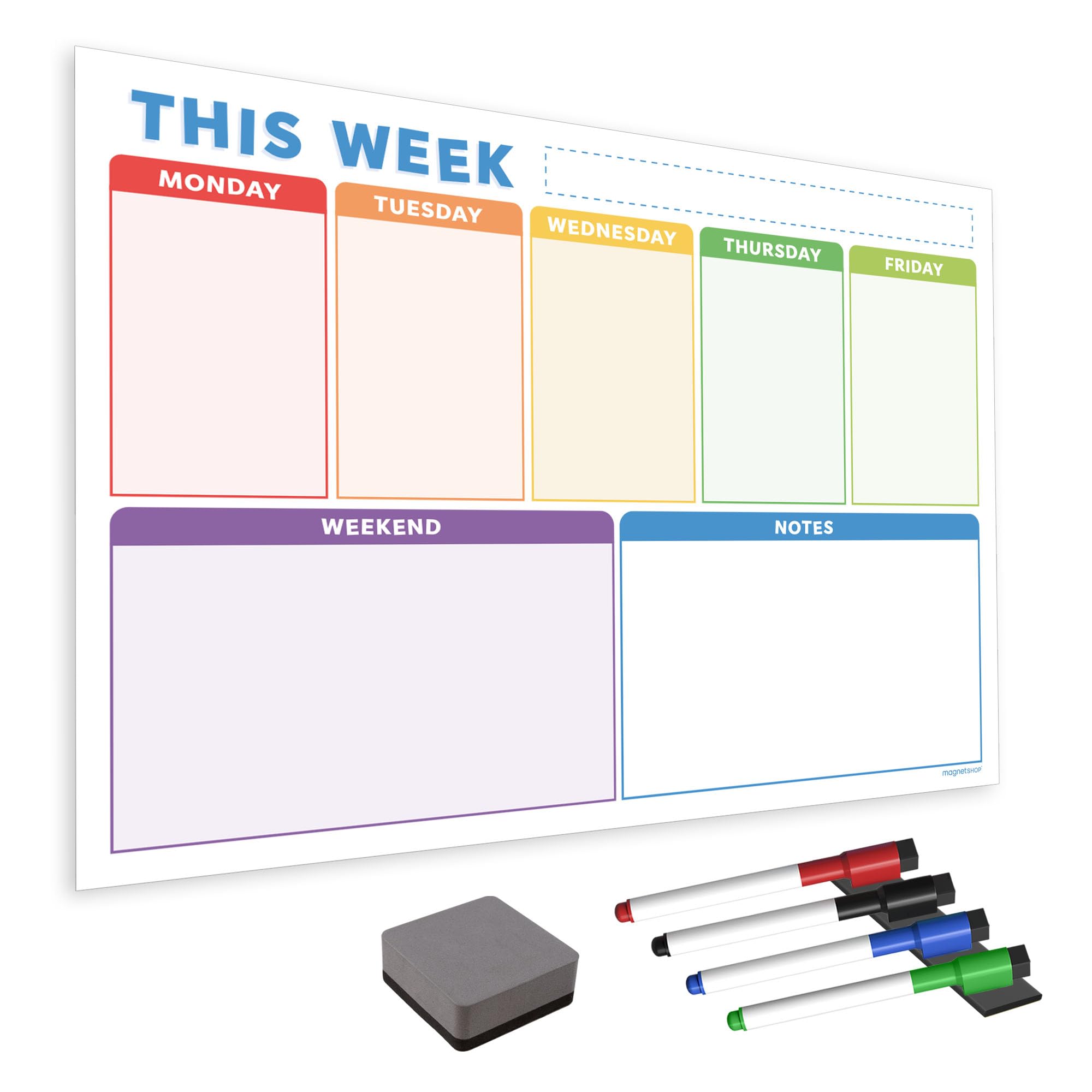 TMS Magnetic Monthly Calendar, Weekly Planner and Daily Organiser for School, Home and Office | Perfect Way to Track Chores, Homework, Meetings, Appointments