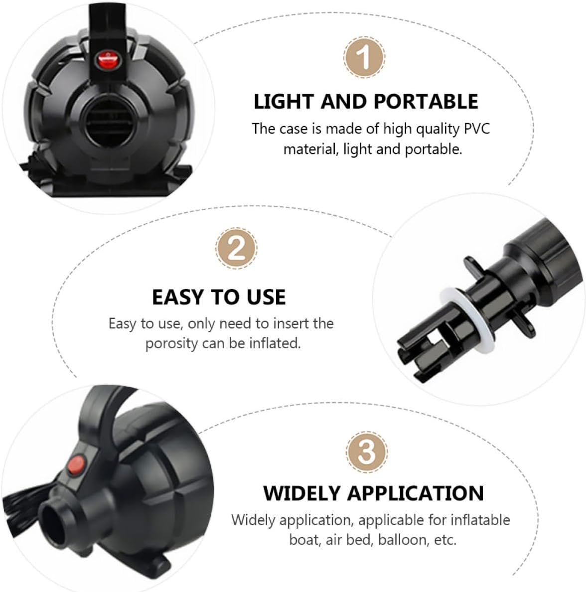 Garneck Electric Air Pump Portable Inflator for Air Compress Basketball Compressor Inflator Compressor Portable