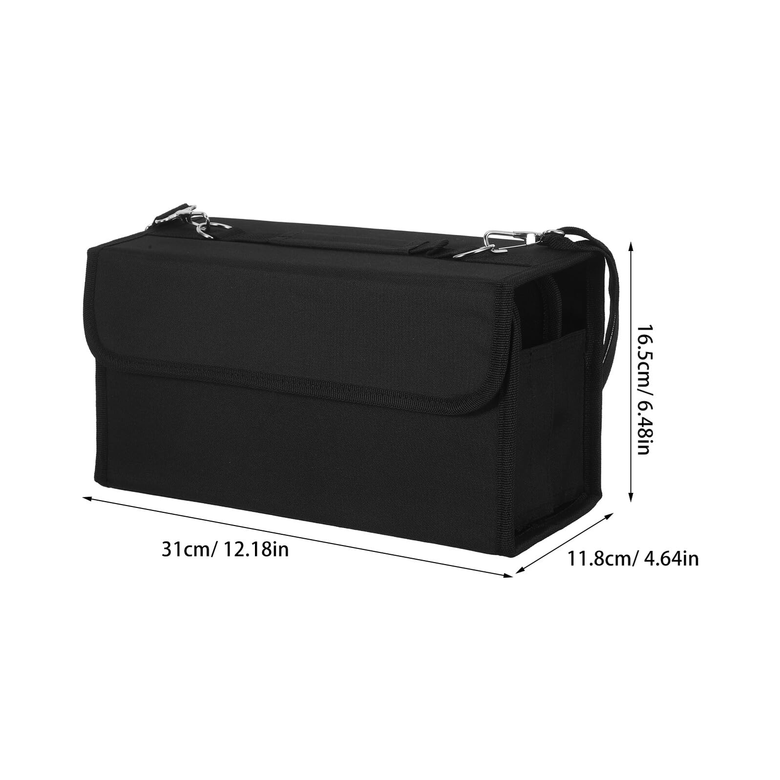 Homoyoyo Borsa Portaoggetti Per Pennarelli 80 Slot Nera, Custodia Portatile Con Tracolla Regolabile, Organizer Compatto Per Artisti, Ufficio e Viaggi Creativi