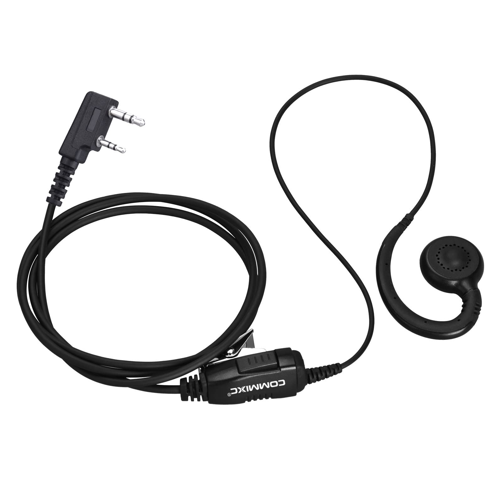 Walkie Talkie (2 sztuki) 2-pinowe słuchawki Walkie Talkie 3,5 mm / 2,5 mm z mikrofonem PTT i obrotowymi słuchawkami dousznymi o 180°, kompatybilne z dwukierunkowymi radiami Kenwood Bao Feng