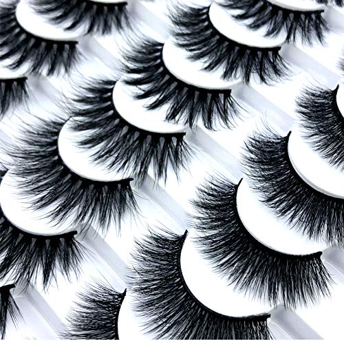 HBZGTLAD 20 pairs 3D Mink Lashes Natural False Eyelashes Dramatic Volume Fake Lashes Makeup Eyelash Extension Silk Eyelashes(006)
