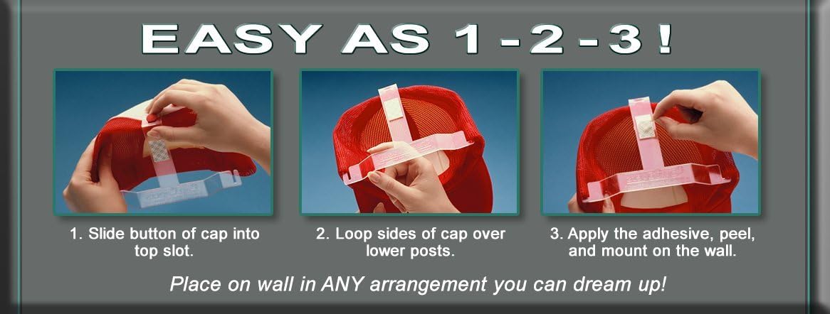 Clear Plastic Wall Mounted Baseball Cap Display Rack