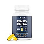 Physio Omega 2400mg Fish Oil with Omega 3 Fatty Acid Supplement - Vascular & Cognitive Supplements for Adults - Non-GMO, Burpless, Light Citrus Flavor, Sustainably Sourced - 1 Pack, 60 Softgels