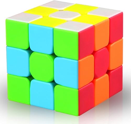 Miniatura 3 de TANCH QIYI Cubo de velocidad 3 x 3 sin pegatinas, cubo mágico rompecabezas colorido