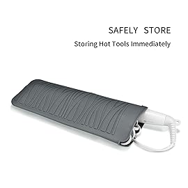 EIOKIT Silicone Heat Resistant Mat for Hair Iron, 11 x 5 inch, Grey, 1 Pack