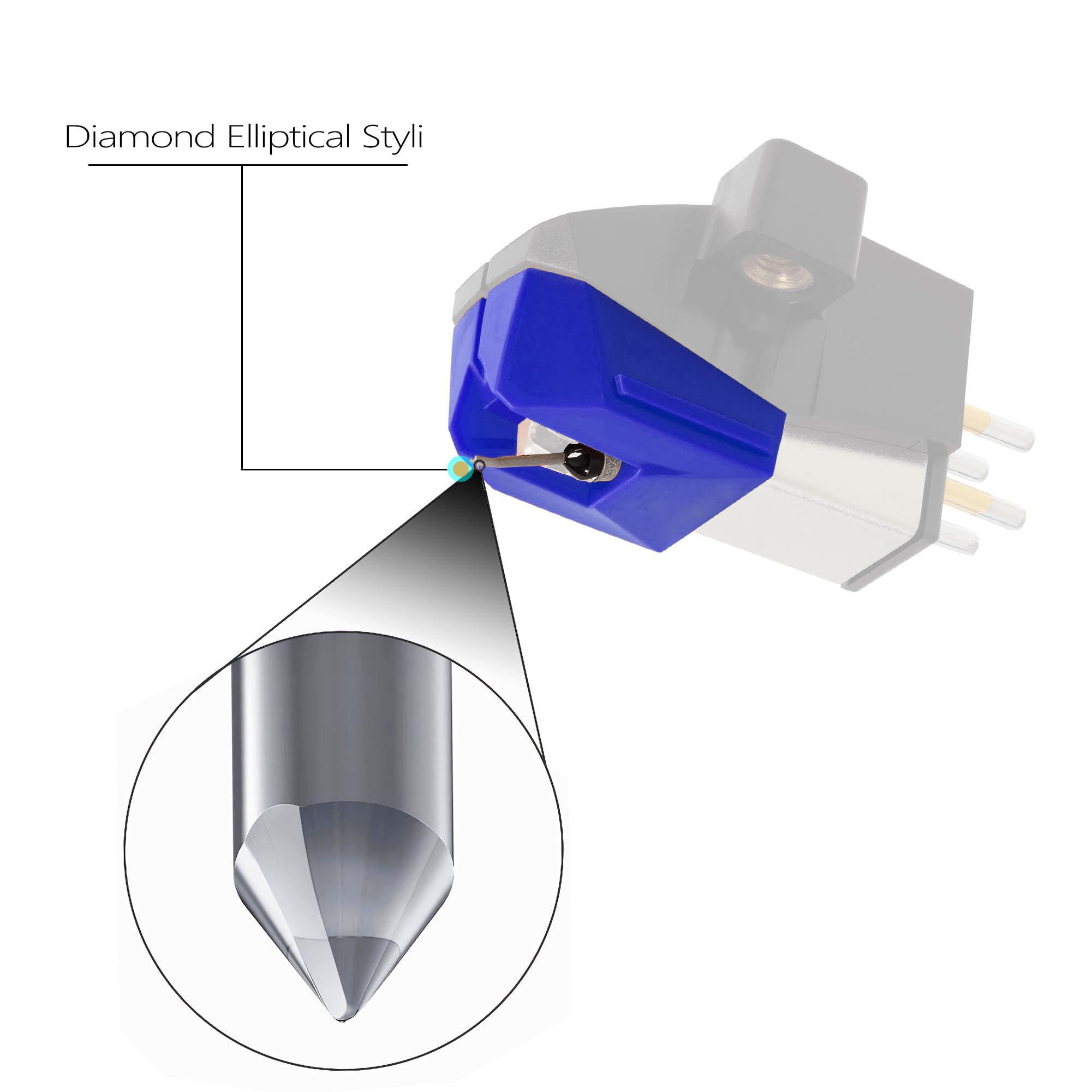 AT-VMN95E - Puntina di ricambio per giradischi diamantata, compatibile con audio-Technica AT-LP120X, viola