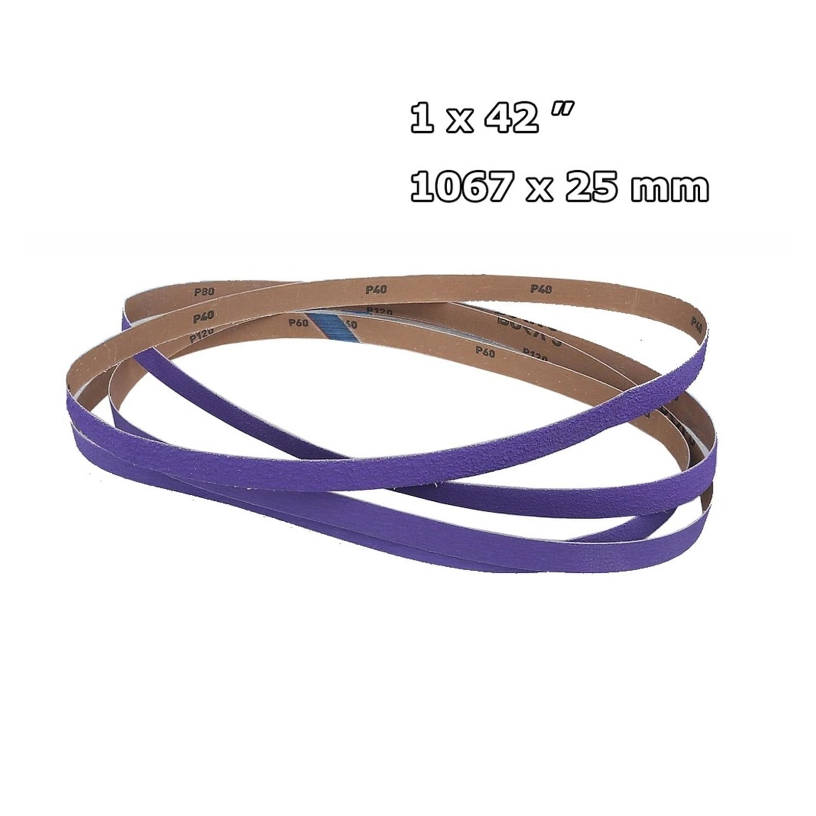 4 Stück 1067 x 25/50 mm BORA5 Keramik-Schleifband 1"/2" x 42"Messermacher Bandschleifer-Zubehör(2x42 inch P40x4pcs)