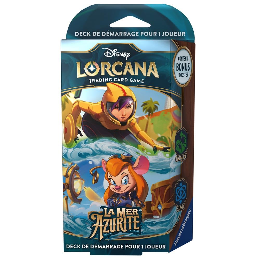 Ravensburger Disney Lorcana TCG: Prebuilt Deck for 1 Player The Azurite Sea - Emerald & Sapphire, Ages 8 and Above