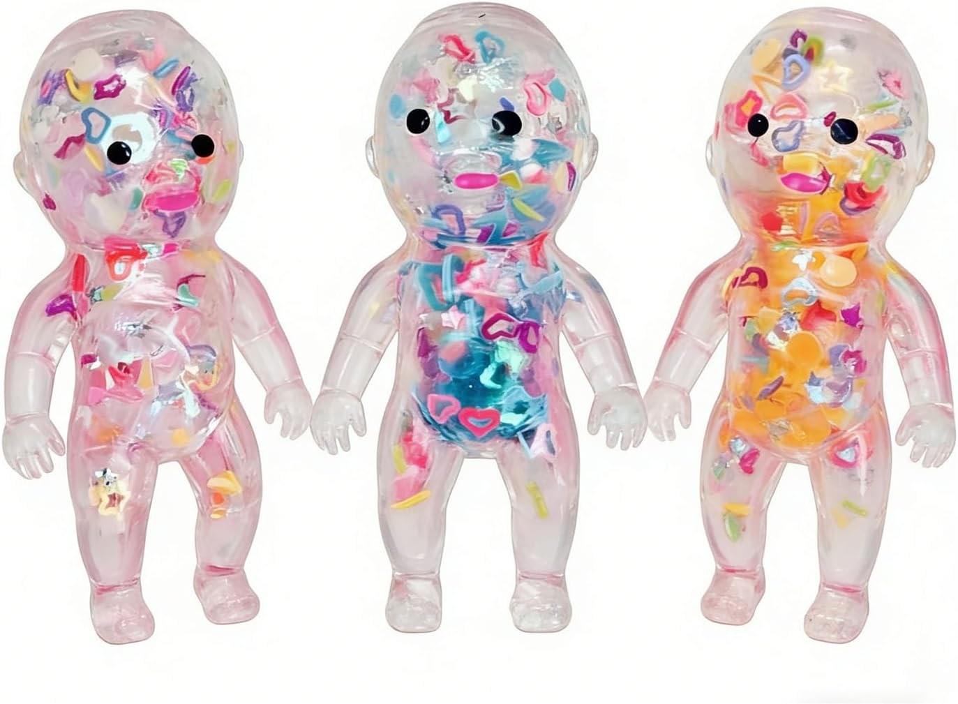 Squishy Babies, Cute Squeeze Stress Relief Doll with Slow Rising Texture, Fun Desk Accessory for Adults (3pcs)