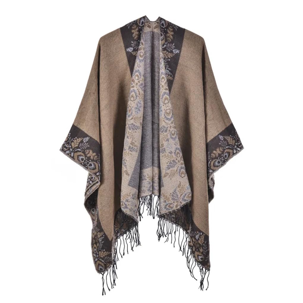 Dninmim Maglione da donna double face scialle autunno e inverno classico caldo poncho mantelle cardigan