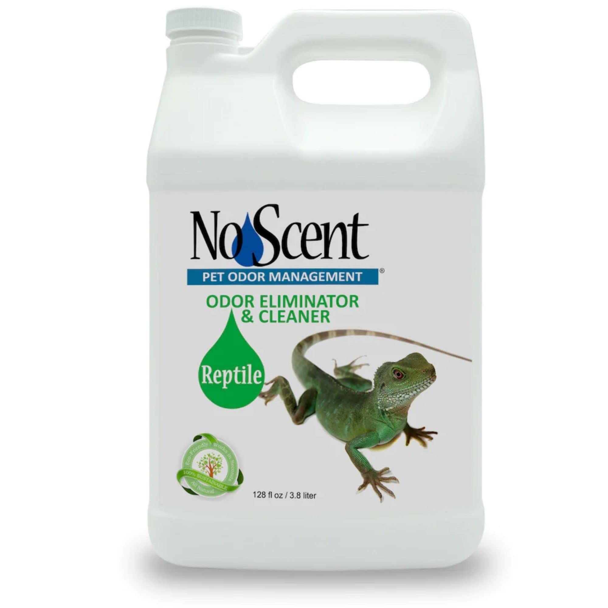 No Scent Reptile Tank Cleaner Spray & Pet Odor Management for Bearded Dragon, Turtle, Lizard Terrarium Freshener (128 Fl Oz/Gallon)