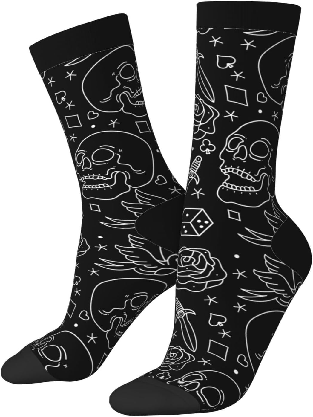 Tattoo Old School Crew Socks For Men'S & Women'S Wicking Socks Creative Elastic Sports Sock - Image 3